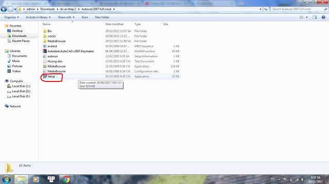 Cách cài đặt Autocad 2007