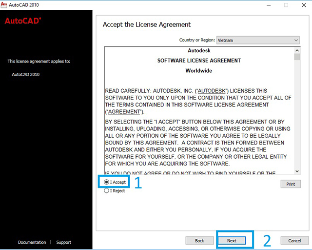 Hướng dẫn cài đặt Autocad 2010