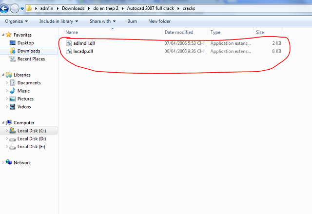 Cách crack Autocad 2007