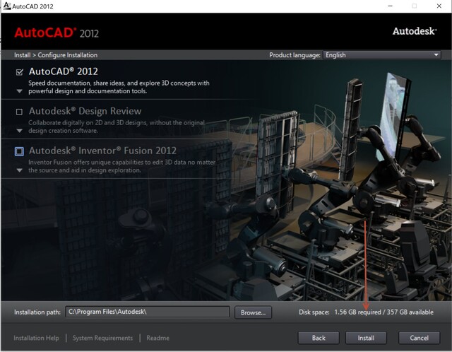 Cài đặt Autocad 2012