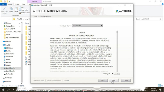 Cài đặt Autocad 2016