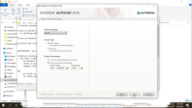 Cài đặt Autocad 2016