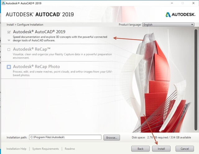 Cài đặt autocad 2019