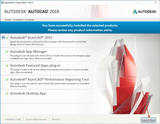 Cài đặt autocad 2019