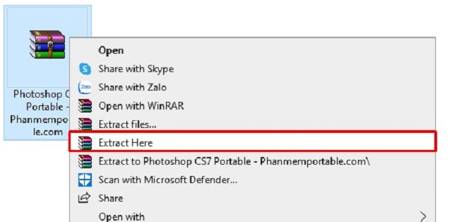 Cài đặt photoshop cs7 portable