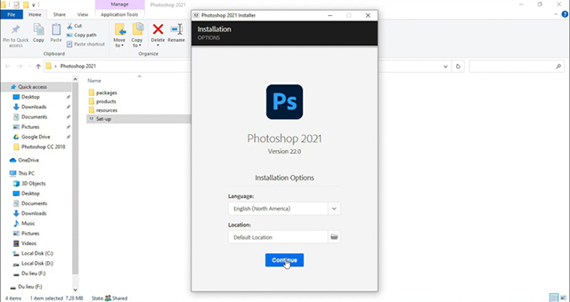 Cài đặt photoshop cc 2021