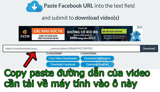 Cách tải video facebook bằng filevid