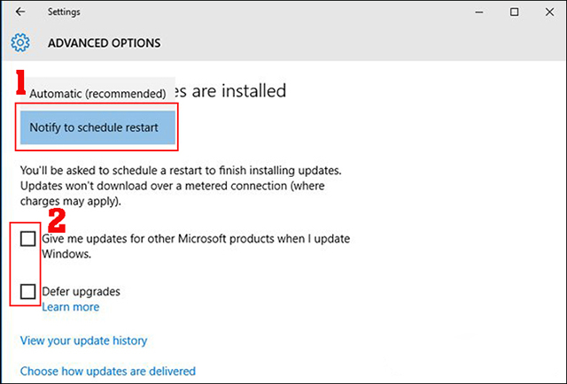 Cách tắt update win10