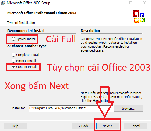 Hướng dẫn cài đặt Office 2003 