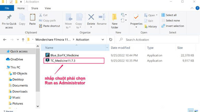 Chọn Run as Administrator để chạy TC_Medicine11.73