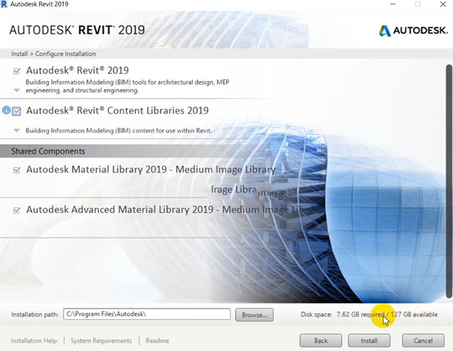 Cài đặt revit 2019