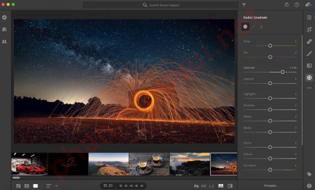 Giao diện của phần mềm Lightroom CC 2019