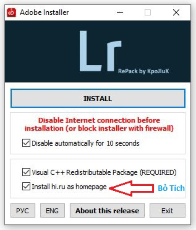 Hướng dẫn cài đặt Ligtrom C 2019