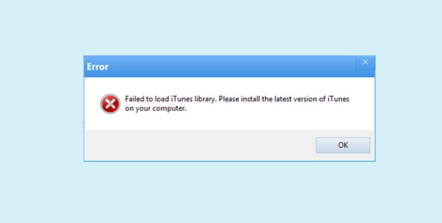 Lỗi Error failed to load iTunes library