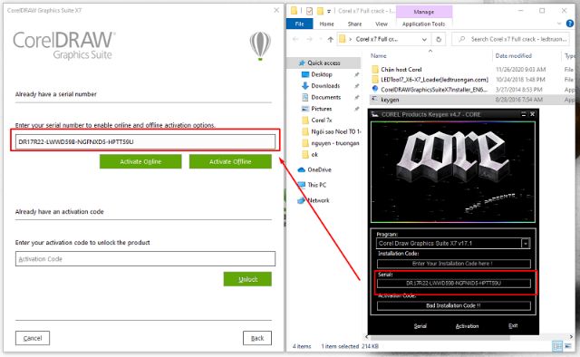 Hướng dẫn crack corel x7 bằng Keygen
