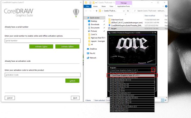 Hướng dẫn crack corel x7 bằng Keygen