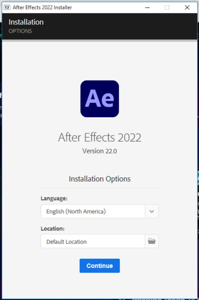 Hướng dẫn cài đặt adobe After effects 2022 miễn phí