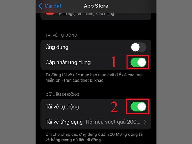 Cách cập nhật ứng dụng 
tự động trên iphone