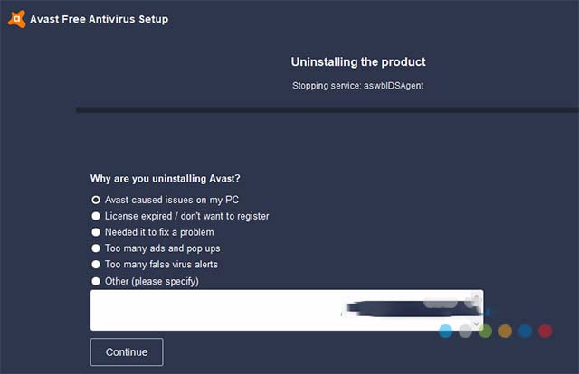 Gỡ bỏ Avast trong Control Panel