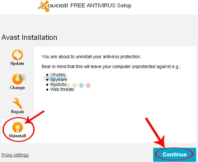 Gỡ bỏ Avast trong Control Panel