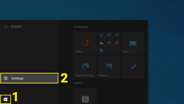 Mở “Cài đặt” là bước đầu của cách reset Windows 10 giữ lại file cá nhân