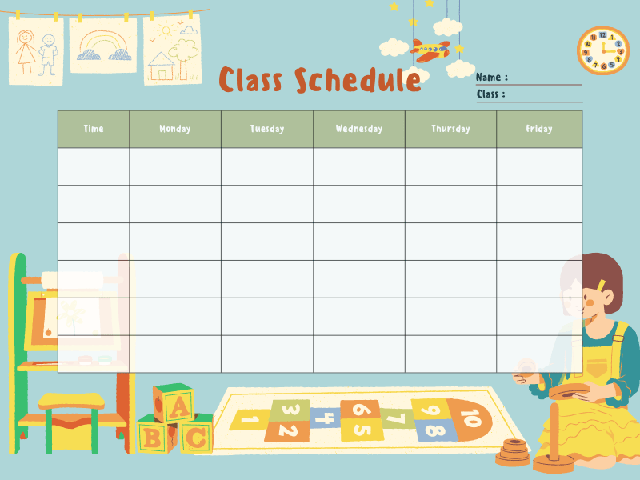 Mẫu thời khóa biểu cho học sinh tiểu học