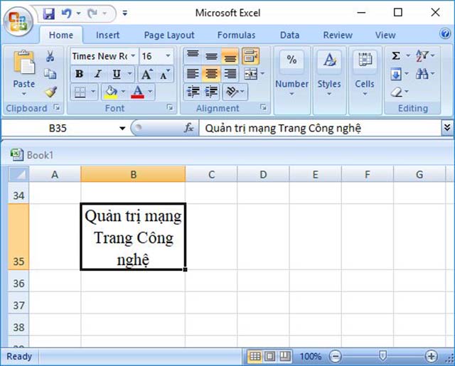 Xuống dòng trong Excel Format Cells