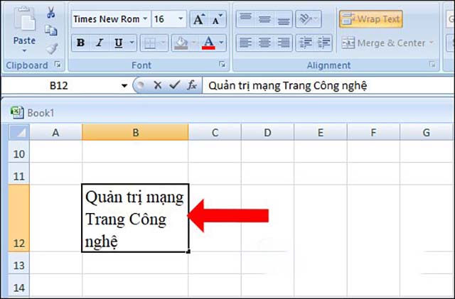 Xuống dòng trong Excel Wrap Text 