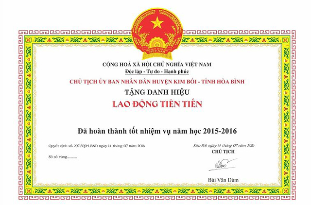 Mẫu giấy khen đẹp