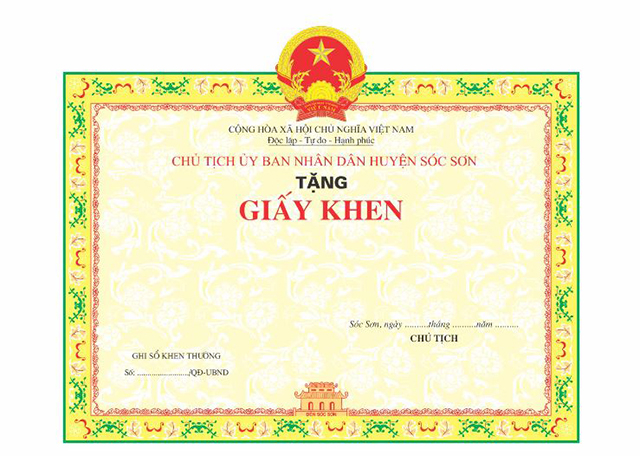 Mẫu giấy khen đẹp