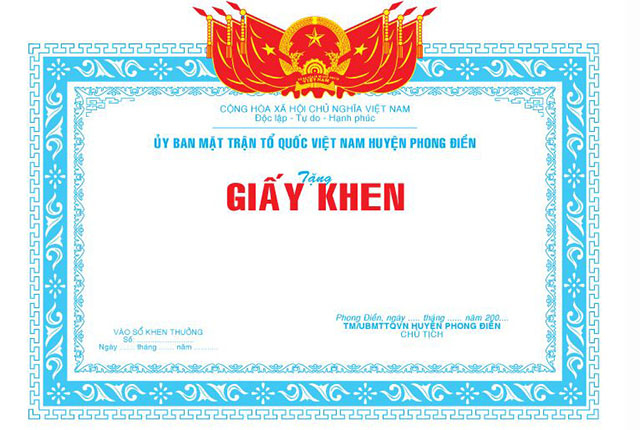 Mẫu giấy khen đẹp