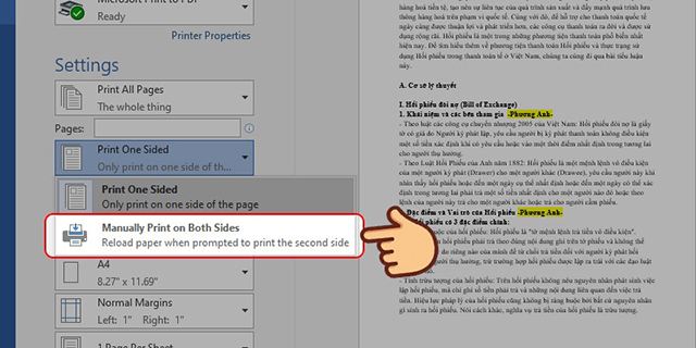 Cách in 2 mặt trên word với máy in không hỗ trợ 2 mặt