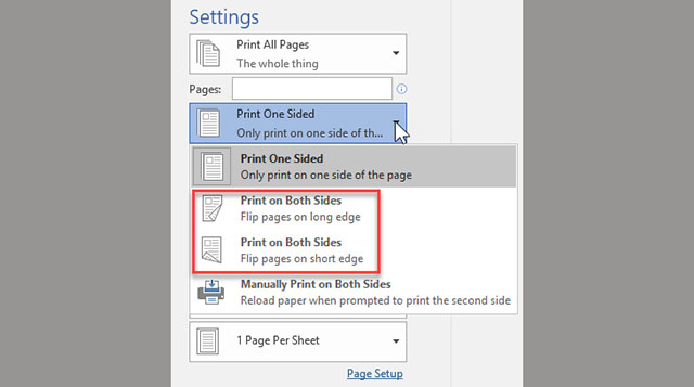 Cách in 2 mặt trong word 2010 trở lên thủ công