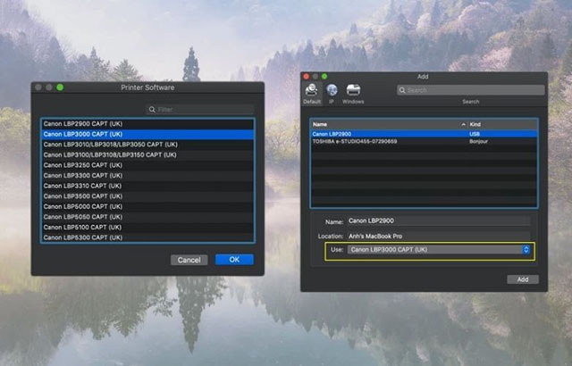 Cách kết nối máy in với laptop có dây trên mac