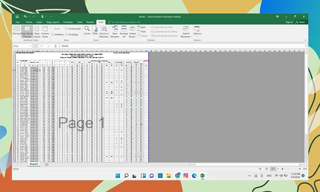 hướng dẫn cách in excel vừa trang A4 bằng page Breaks Preview