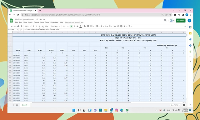 hướng dẫn cách in excel vừa trang A4 bằng google sheet