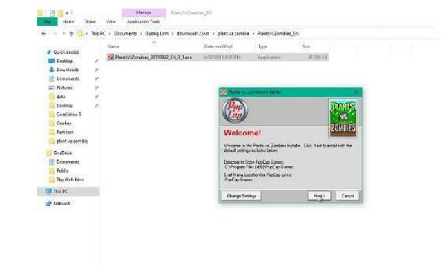 Hướng dẫn cài đặt game plants vs zombies